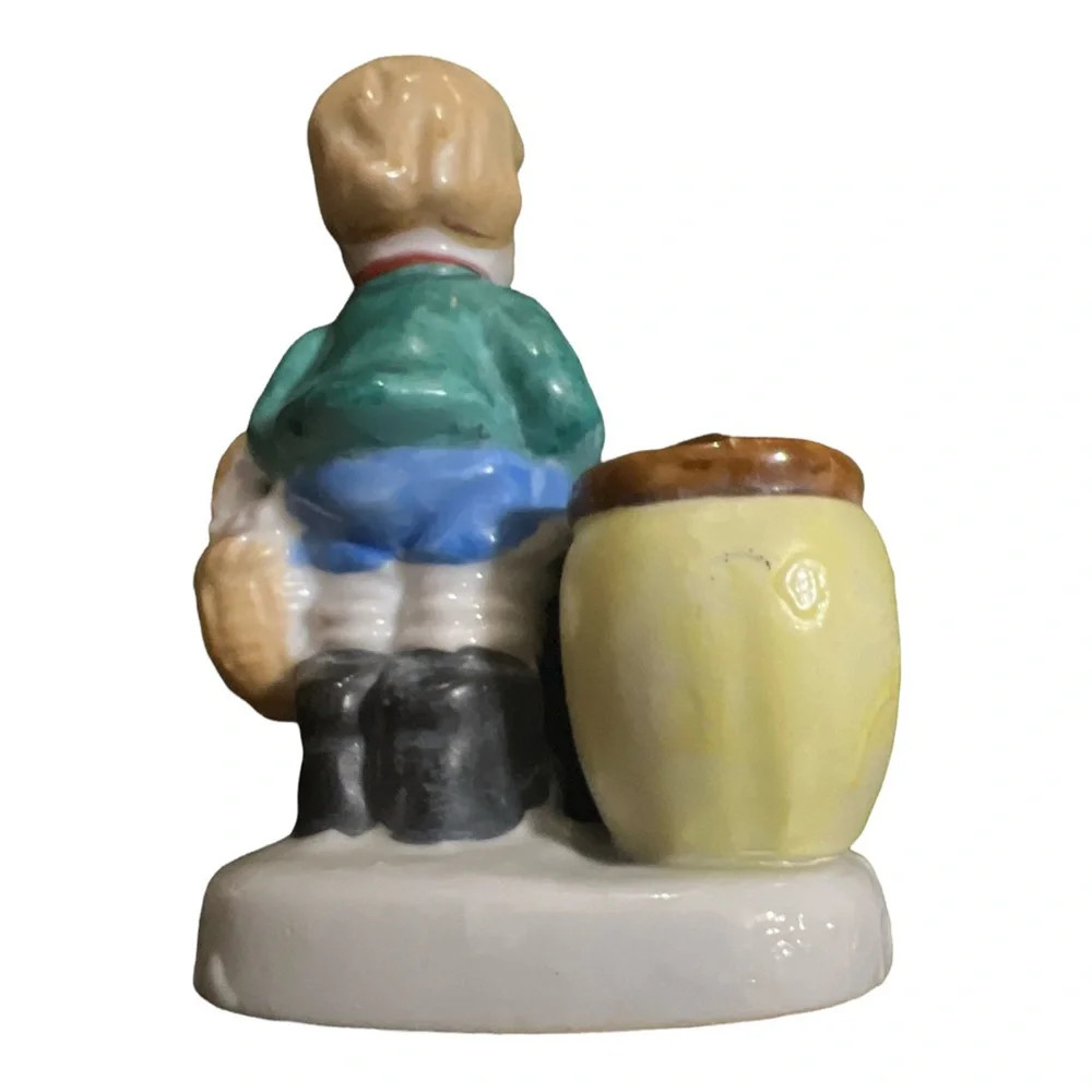 1950’s Vintage PorcelainToothpick Holder of Little‎ Boy, Made in Occupied Japan